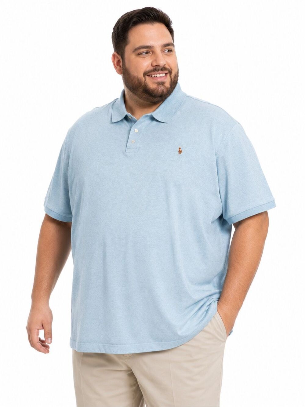 Polo Ralph Lauren Men’s 4XB Light Teal Heather Cotton Polo Shirt